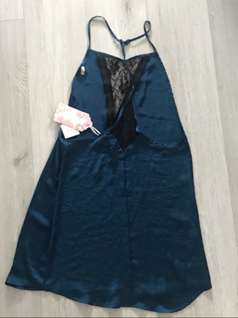Band of Gypsies Lace Insert Satin Slip Dress